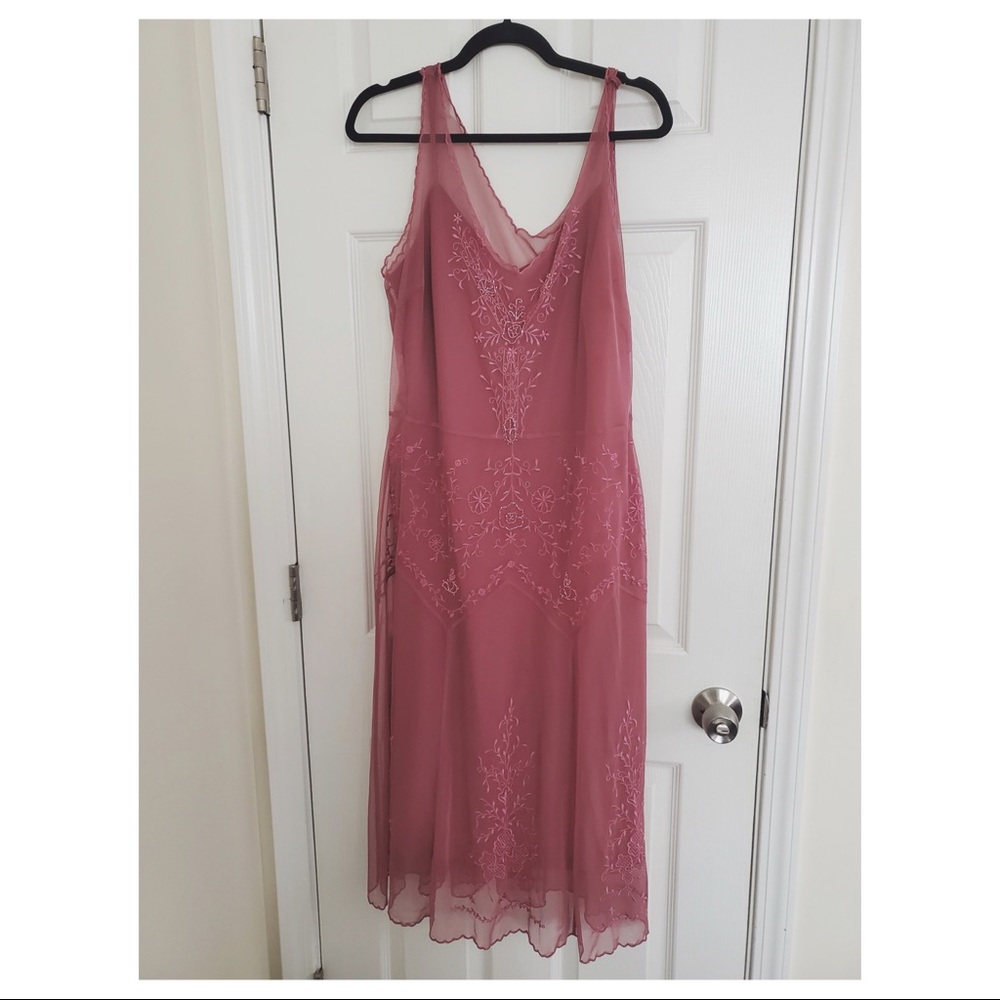 Dusty Rose Dress with Beading